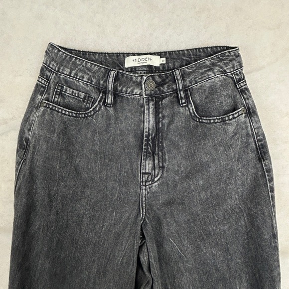Hidden Los Angeles Jeans Womens 25 Washed Black Wide Leg Raw Hem Soft Cotton‎ - Picture 4 of 16